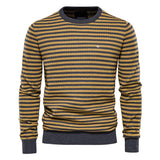 Men's Striped Round Neck Bottoming Sweater 07492453X