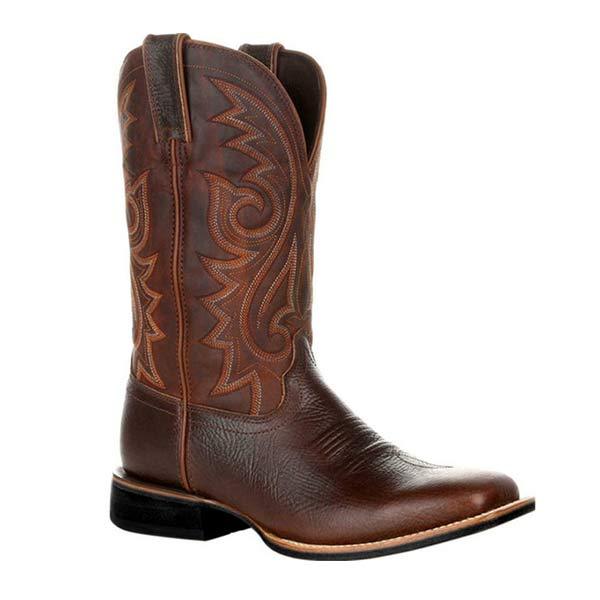 Mens Vintage Embroidered Tall Boots 07733035W Brown / 6 Shoes