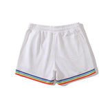 Men's Cotton Rainbow Print Fitness Sports Shorts 44342642Z
