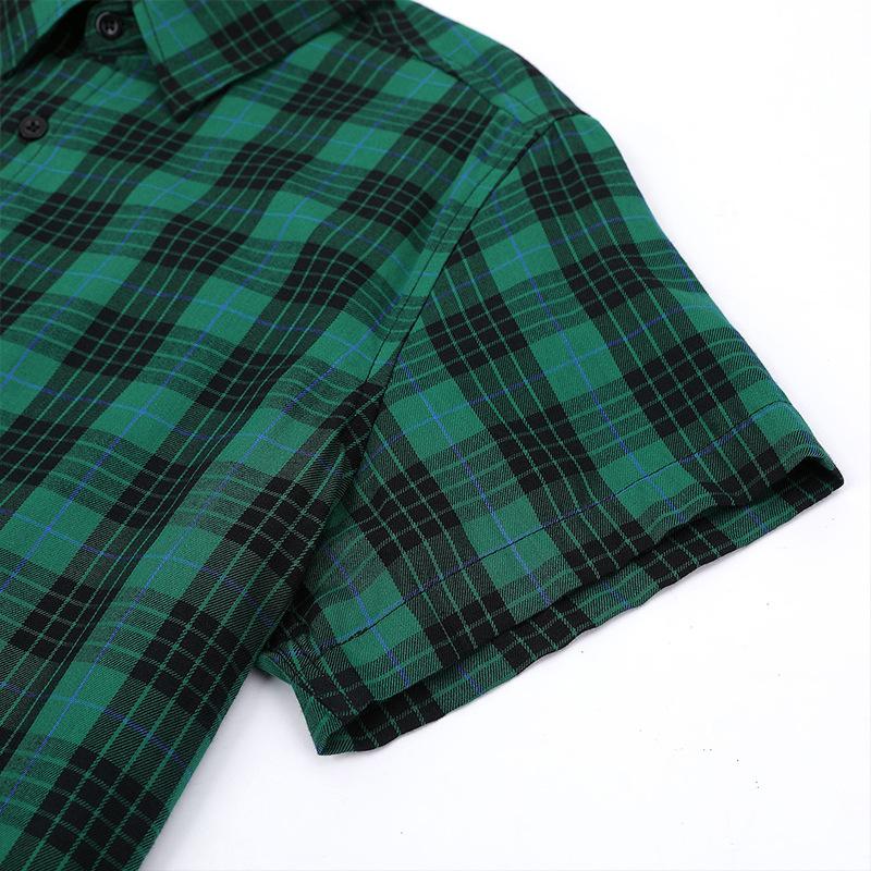 Men's Hawaiian Short Sleeve Plaid Shirt 03417017X