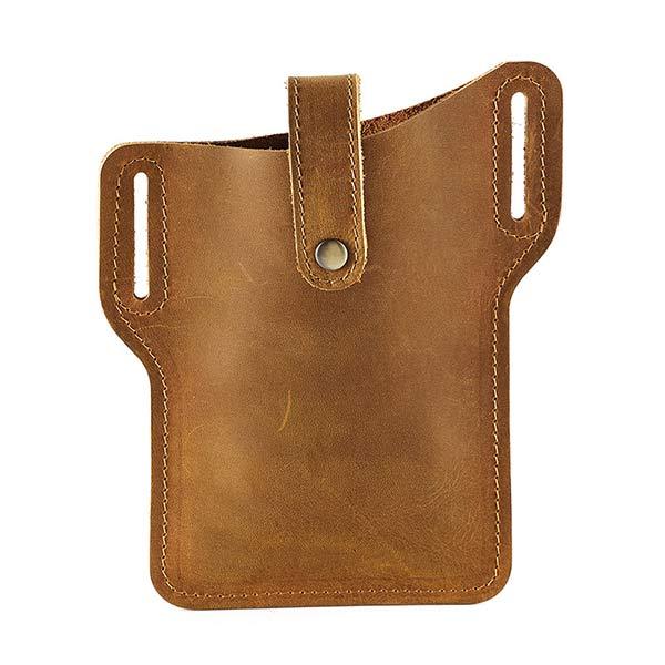 Vintage Leather Phone Waist Bag 07430462W Light Brown Acc