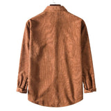 Men's Solid Color Corduroy Long Sleeve Shirt 45368565X