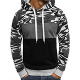 Men's Camouflage Fleece Color Matching Slim Fit Pullover Hoodie 56398805X