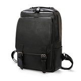 Vintage Business Zip Flap Leather Backpack Black Bag