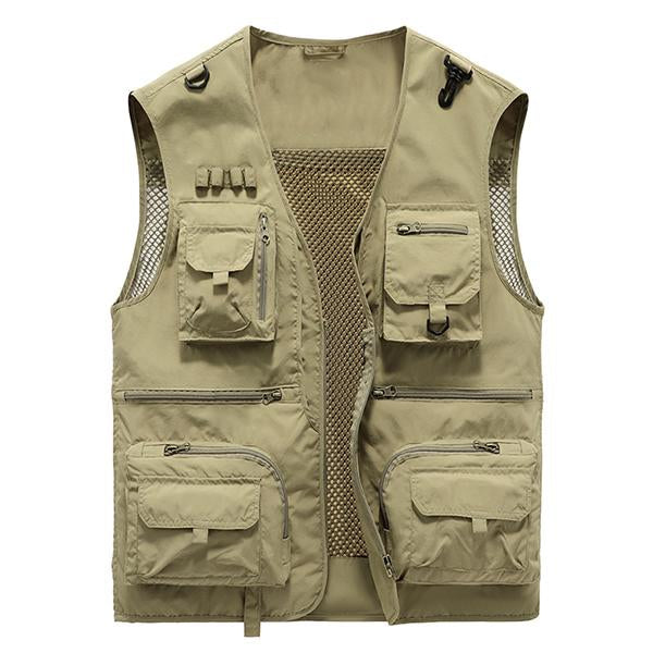 Mens Multi-Pocket Outdoor Quick-Drying Vest 96825875M Light Khaki / S Vests