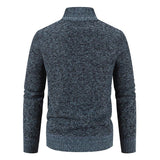 Men's Fleece Stand Collar Knit Zip Up Jacket 57612343X