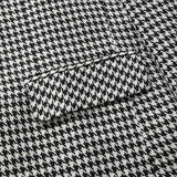 Men's Houndstooth Lapel One Button Casual Blazer 48053906M