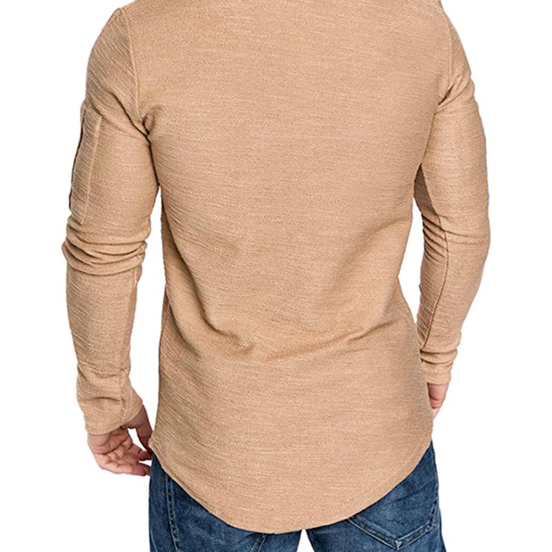 T-shirt girocollo a maniche lunghe con tasca con cerniera da uomo 56507368X