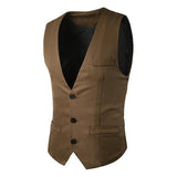 Mens Slim Fit Single Breasted Suit Vest 88409547M Coffee / S Vests