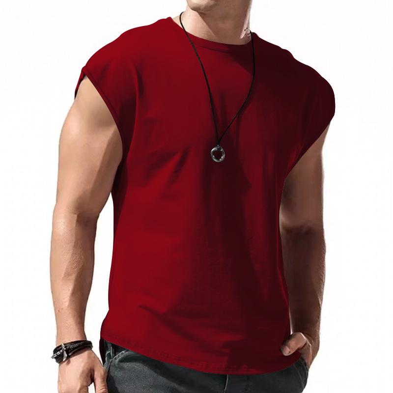 Men's Solid Loose Sleeveless  Sports T-shirt 64307072Z