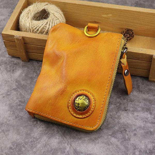 Vintage Handmade Cowhide Wallet 65218738M Yellow Wallet