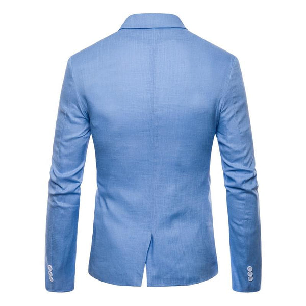 Men's Solid Color Cotton Linen Lapel Thin Blazer 28251847Y