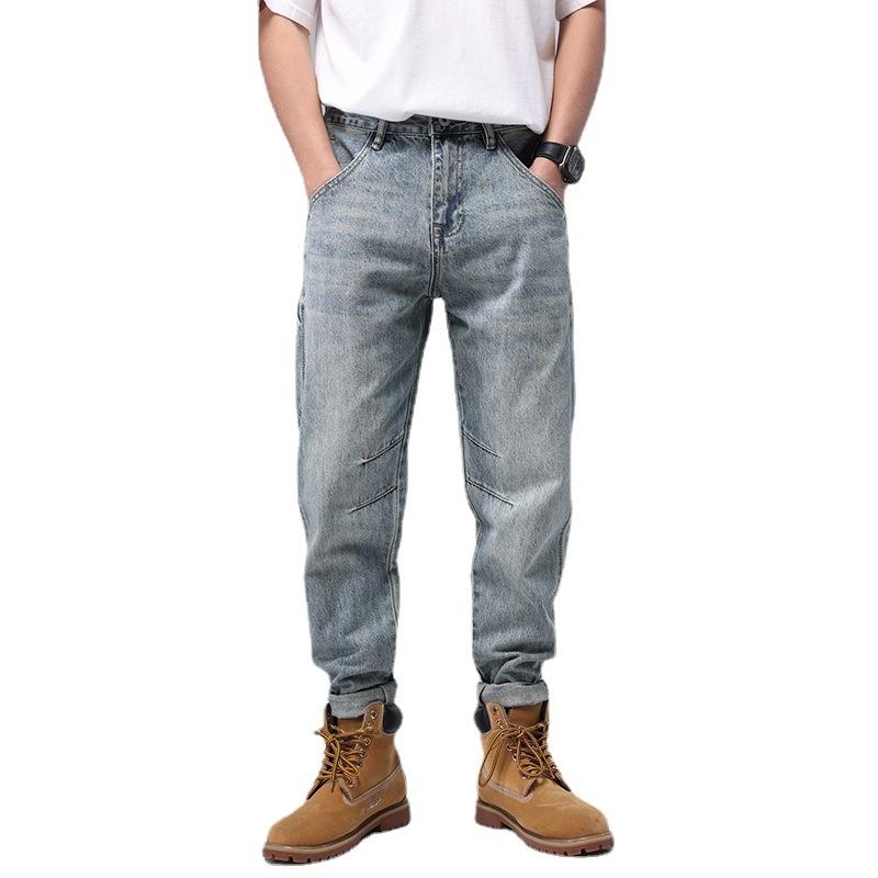 Men's Vintage Loose Cargo Denim Harem Pants 35307050M