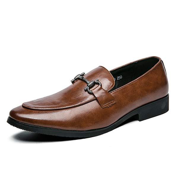 Mens Slip-On Leather Shoes 14935681 Brown / 6 Shoes