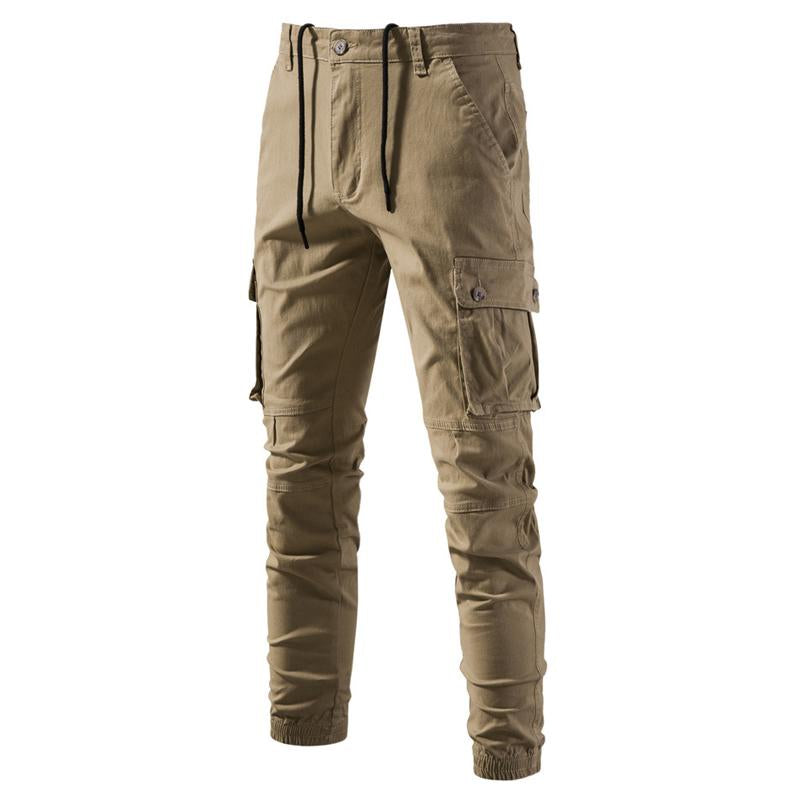 Men's Casual Solid Color Multi-Pocket Cargo Pants 20572714Y