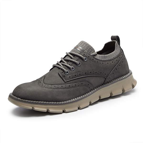 Mens Brogue Casual Leather Shoes 08195238 Grey / 7 Shoes