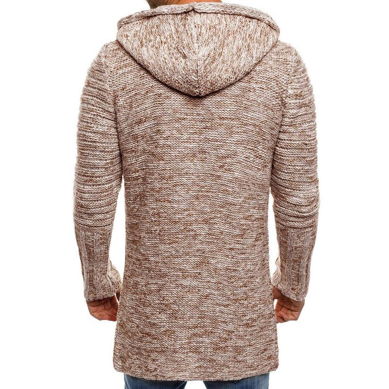 Men's Hooded Mid-length Knitted Cardigan Jacket 91738544X