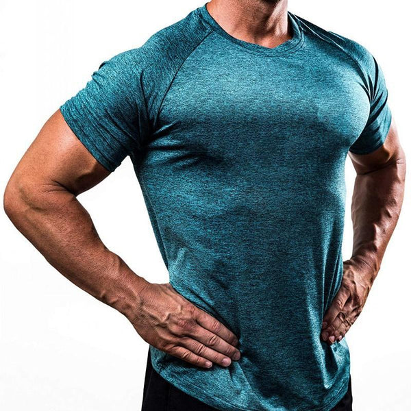 Men's Solid Color Quick-drying Breathable Training High-elasticity T-shirt 52586914X