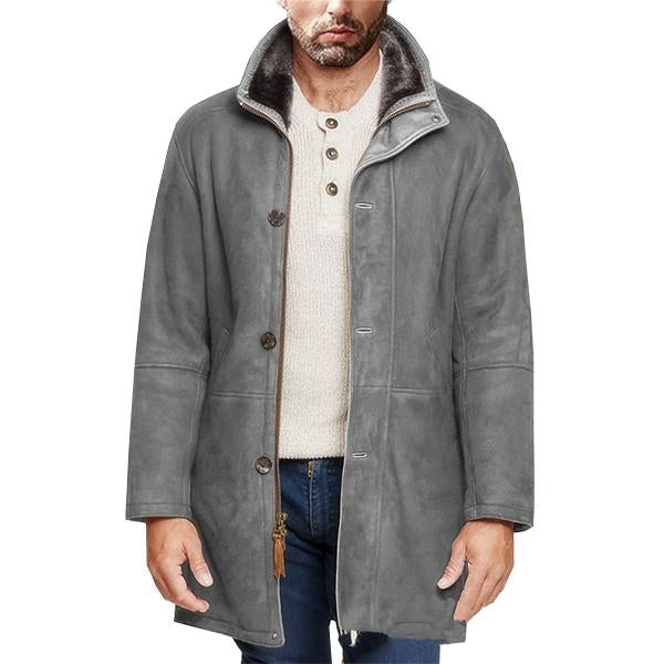 Mens Vintage Loose Thermal Jacket 01269423M Gray / S Coats & Jackets
