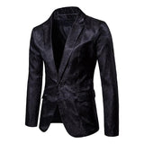 Men's Court Jacquard One Button Fitted Blazer 77902686M
