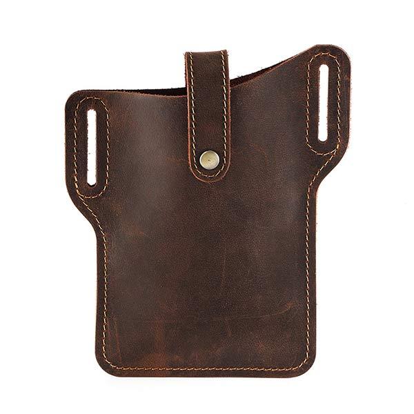 Vintage Leather Phone Waist Bag 07430462W Dark Brown Acc