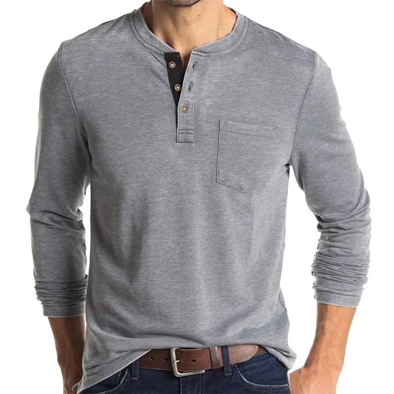 Men's Casual Long Sleeve Crew Neck Basic T-Shirt 05246610M