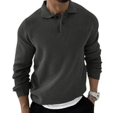 Men's Lapel Knit Button Pullover Sweater 68765777X