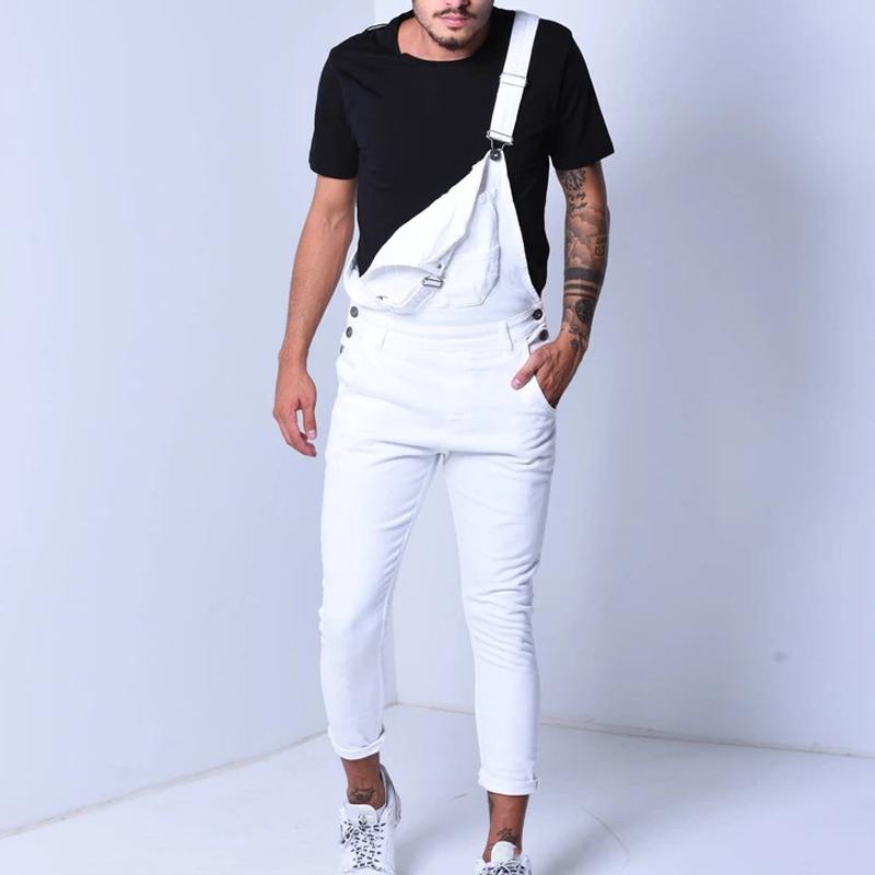 Men's Casual Solid Color Denim Slim Fit Jumpsuit 36963092M