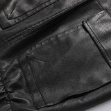 Men's Casual Lapel Leather Jacket 77563407M