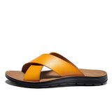 Mens Casual Beach Slippers 10439769 Yellow / 6 Shoes