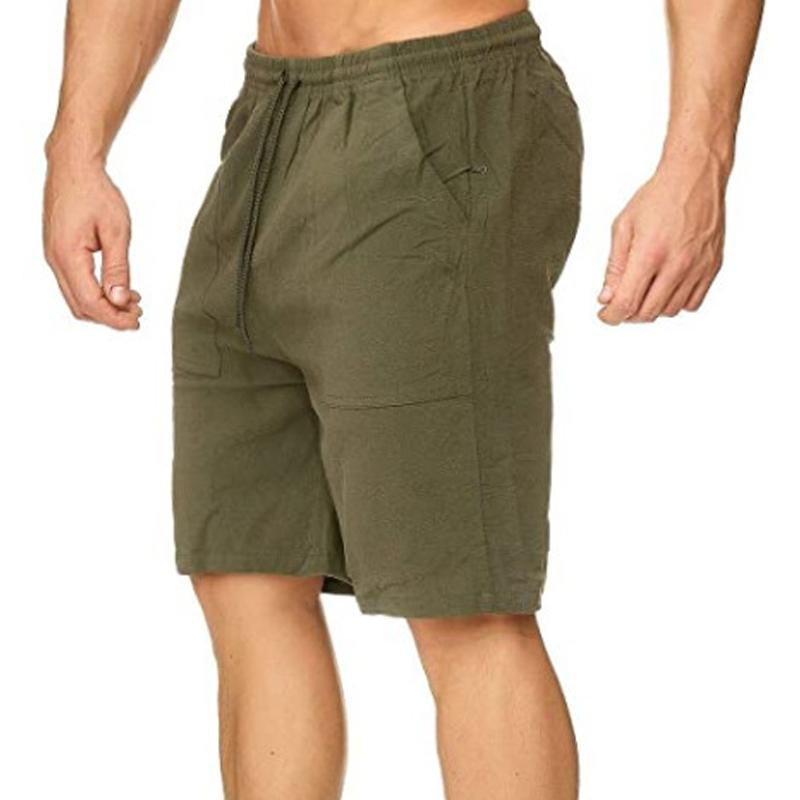 Men's Sports Casual Solid Color Drawstring Lace-Up Shorts 08057330Y