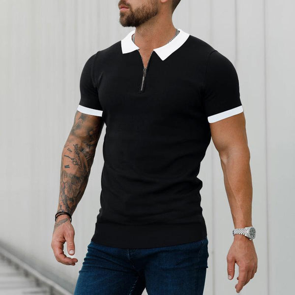Men's Vintage Color Block Short Sleeve POLO T-Shirt 95318684Y