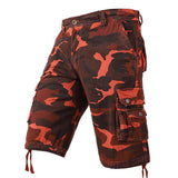 Mens Cotton Camouflage Cargo Shorts 24600962M Red Camouflage / 30 Shorts