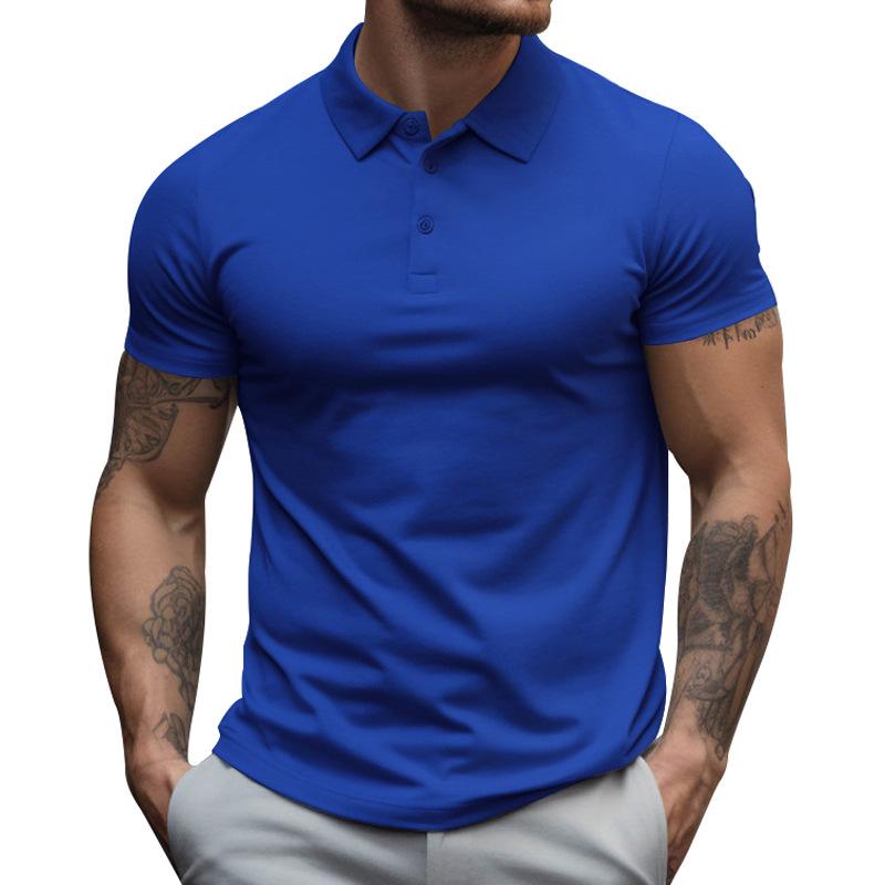 Polo décontracté à manches courtes et revers slim pour hommes 22236281Z