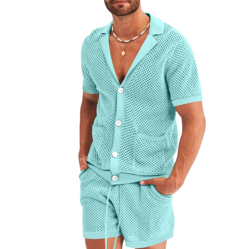 Men's Casual Solid Color Hollow Set 14406825Y