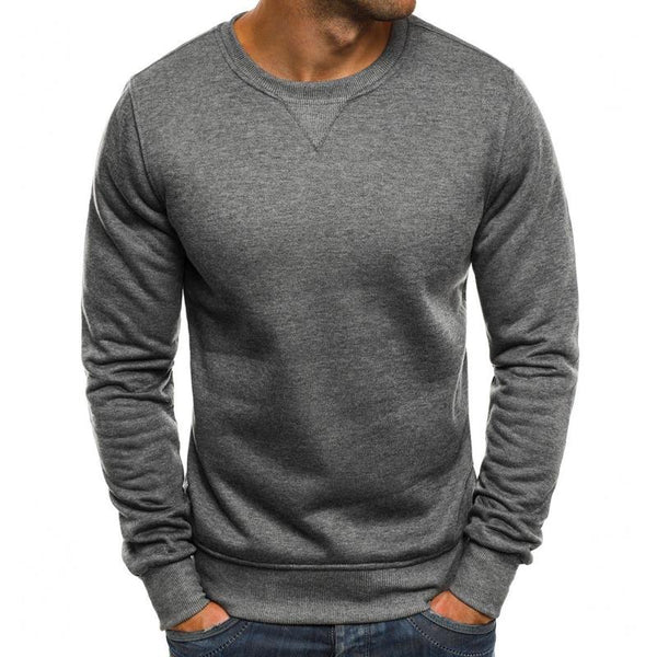 Men's Pullover Long Sleeve Casual Solid Color Sports Sweatshirt 52763488X