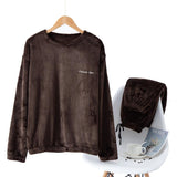 Men's Solid Color Flannel Thermal Pajama Set 49906691Y