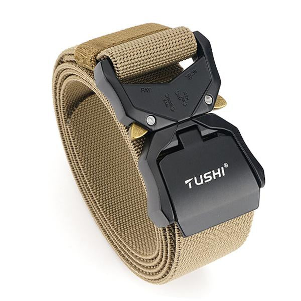 3.8Cm Wide Double Card Slot Buckle Belt Khaki / 125Cm Belts