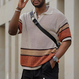 Men's Color Block Short Sleeve Knitwear 46126466Y