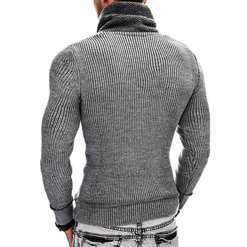 Men's Long Sleeve Turtleneck Pocket Knit Sweater 74575373M