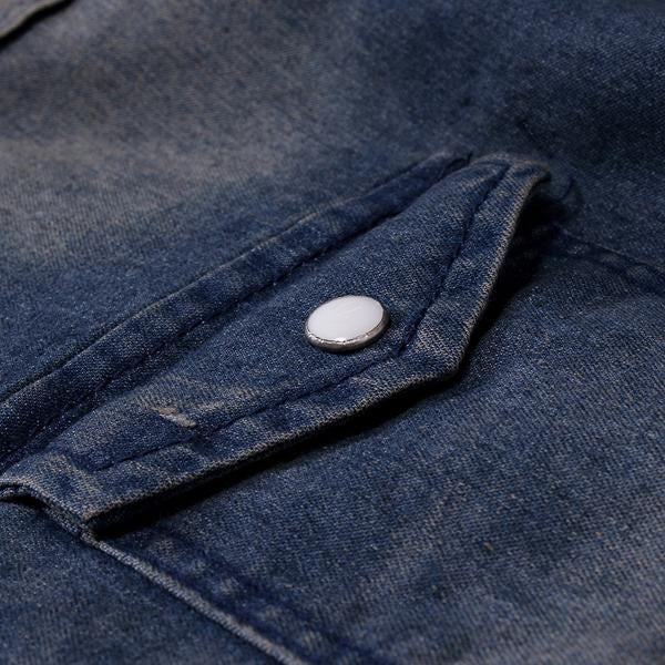 Camicia a maniche corte in denim vintage da uomo 47012502X