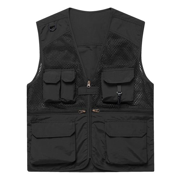 Mens Multi Pocket Mesh Vest 16233504M Black / M Vests