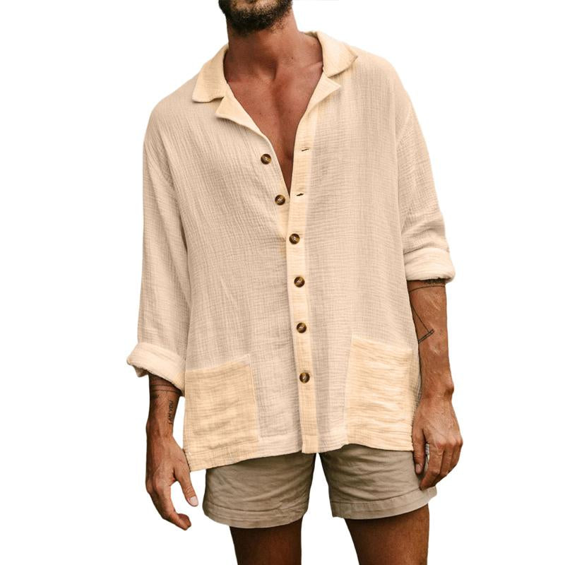 Men's Loose Casual Long Sleeve Shirt 31213490Y