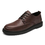 Mens Lace-Up Leather Shoes 49453872 Khaki / 6.5 Shoes