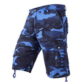 Mens Cotton Camouflage Cargo Shorts 24600962M Blue Camouflage / 30 Shorts