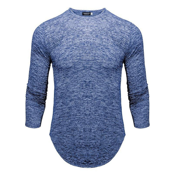 Men's Round Neck Solid Color Long Sleeve T-Shirt 97418634X