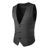 Mens Slim Fit Single Breasted Suit Vest 88409547M Dark Gray / S Vests
