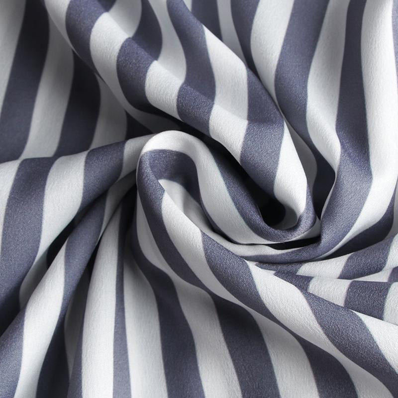 Men's Stand Collar Striped Print Long Sleeve Shirt 72585439X