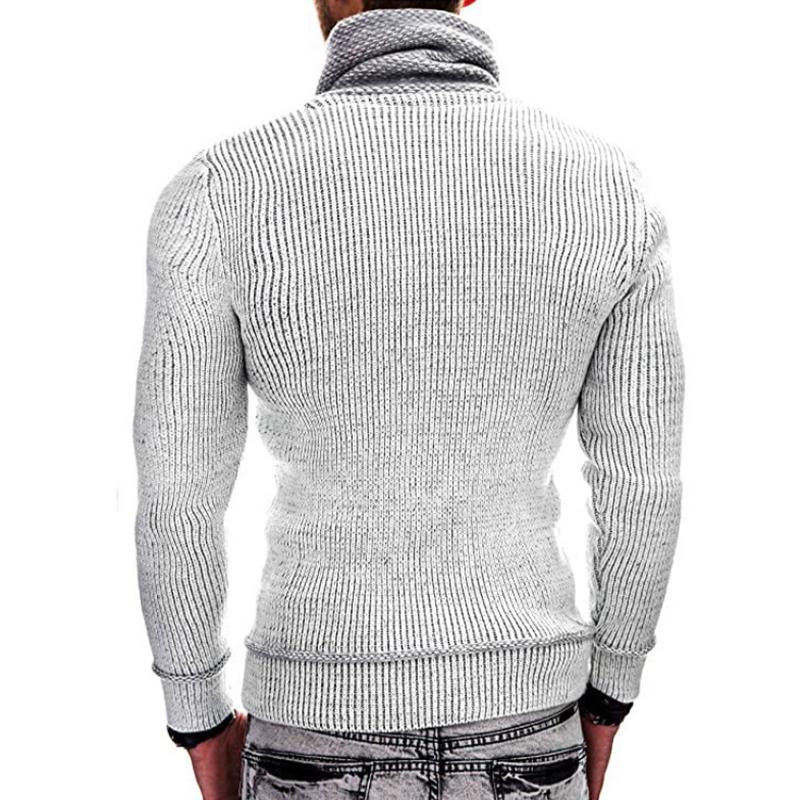 Men's Long Sleeve Turtleneck Pocket Knit Sweater 74575373M