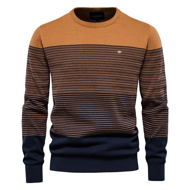 Maglione a righe con scollo a giro vintage da uomo 31690461X